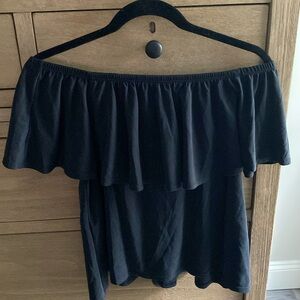 Black off shoulder flowy top